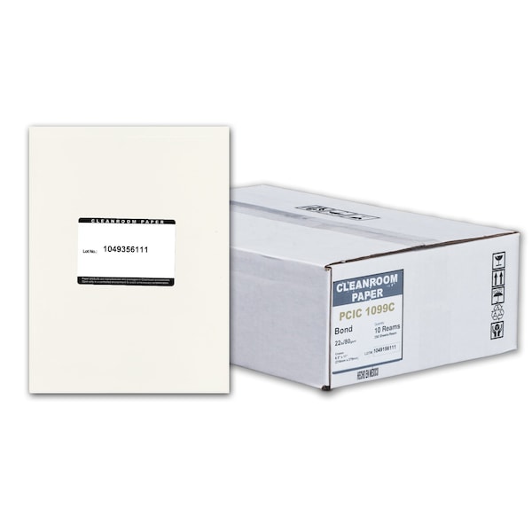 Pure Image Poly Cleanroom Paper, 8.5x11, Cream 22lb, 250 sheets /ream, 10 reams p/PK